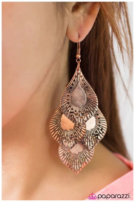 Paparazzi Earring ~ From Dusk Til Dawn - Copper