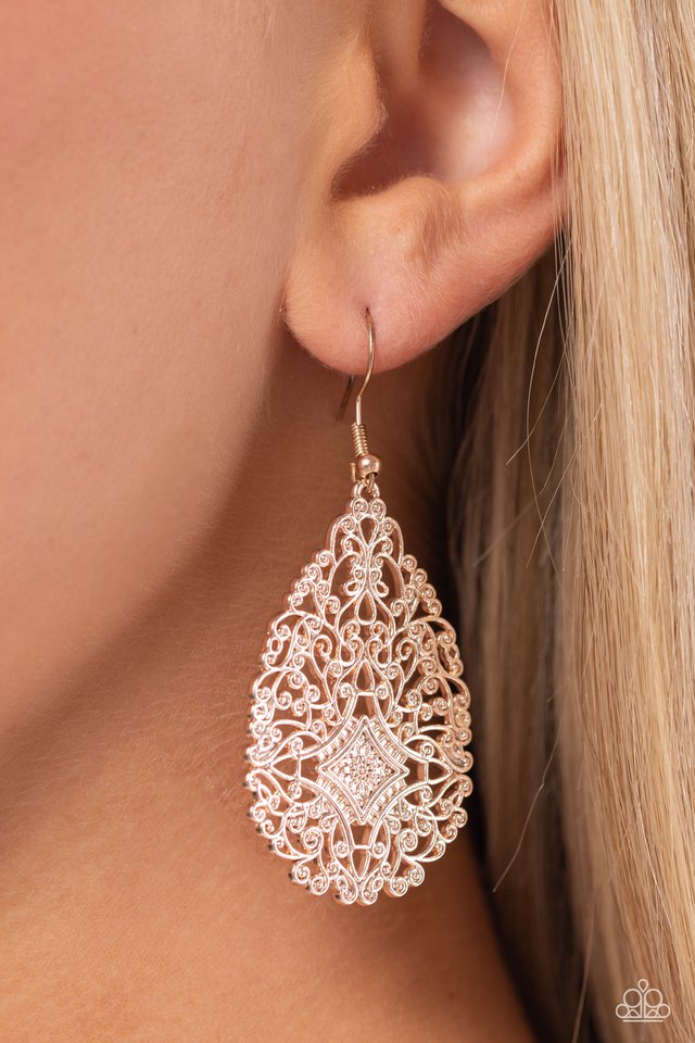 Meadow Magic - Rose Gold - Paparazzi Earring Image