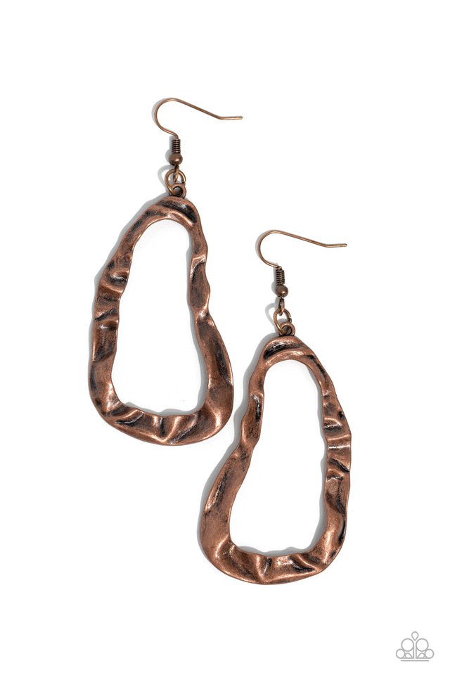 Abstract Antiquity - Copper - Paparazzi Earring Image