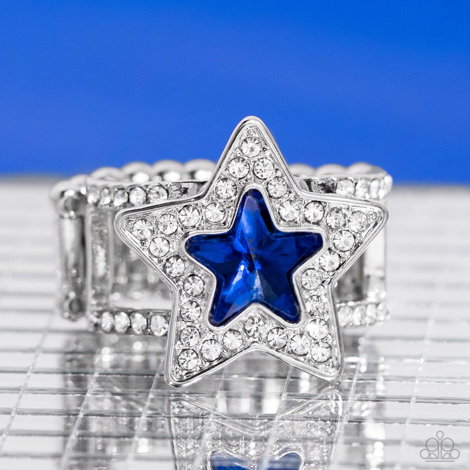 One Nation Under Sparkle - Blue - Paparazzi Ring Image