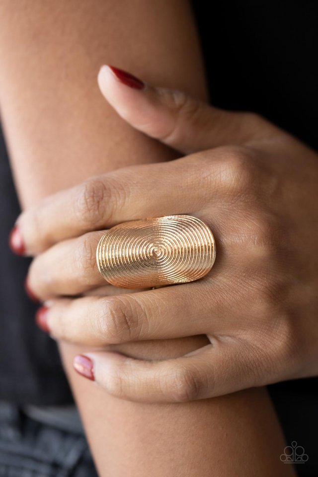 ​Urban Labyrinth - Gold - Paparazzi Ring Image