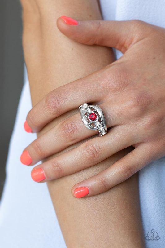 ​Graceful Gallantry - Red - Paparazzi Ring Image