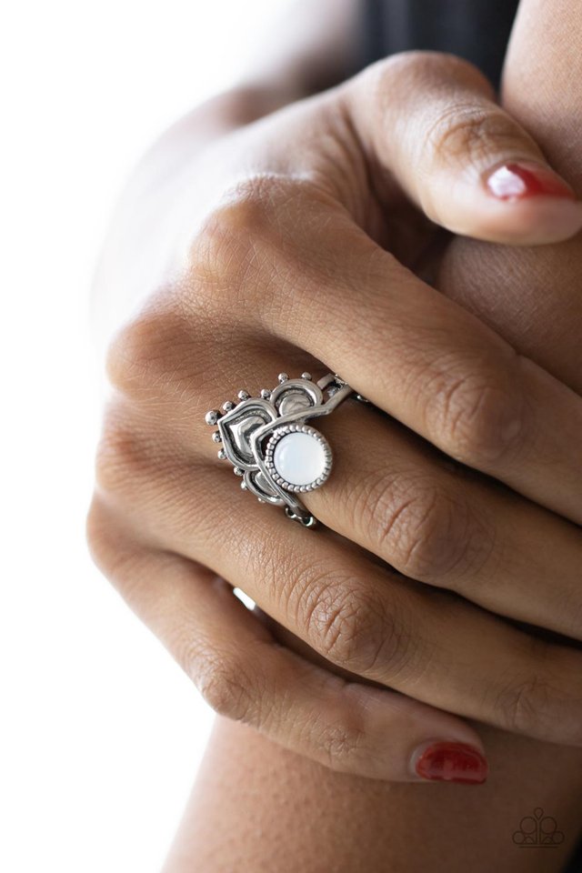 ​Lotus Solstice - White - Paparazzi Ring Image