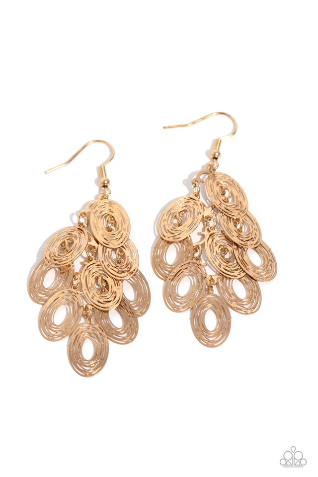 Thrift Shop Twinkle - Gold - Paparazzi Earring Image