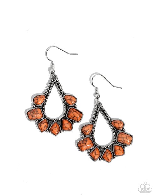 ​Mesa Trek - Orange - Paparazzi Earring Image