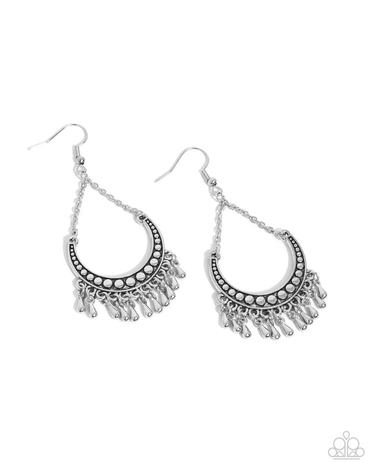 Melodic Moons - Silver - Paparazzi Earring Image