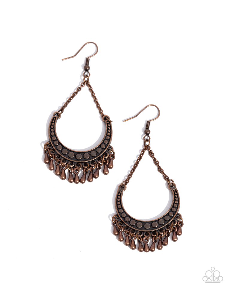 Melodic Moons - Copper - Paparazzi Earring Image