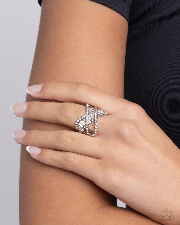 Triple Threat Twinkle - White - Paparazzi Ring Image