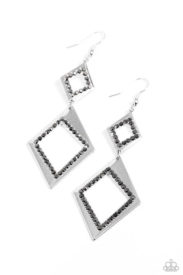 ​Deco Decoupage - Silver - Paparazzi Earring Image