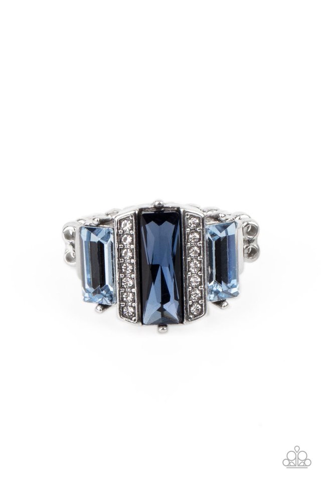 ​A GLITZY Verdict - Blue - Paparazzi Ring Image