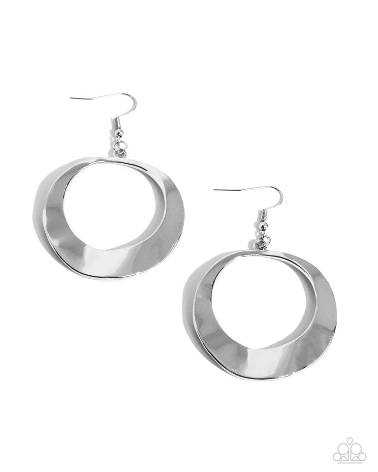 Urban Eclipse - Silver - Paparazzi Earring Image