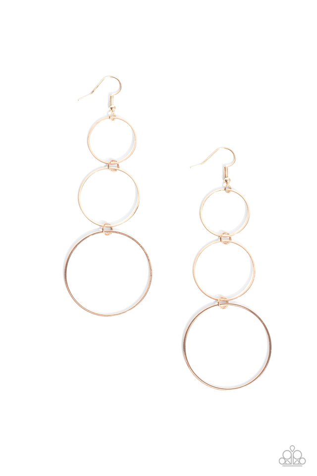 ​Urban Ozone - Rose Gold - Paparazzi Earring Image