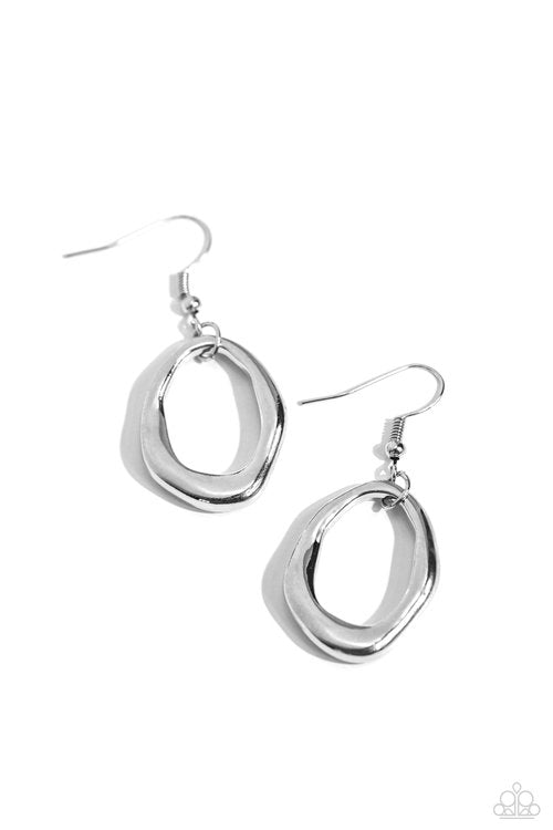 ​Asymmetrically Artisan - Silver - Paparazzi Earring Image