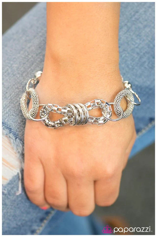 Paparazzi Bracelet ~ Battle of the Glam - Silver