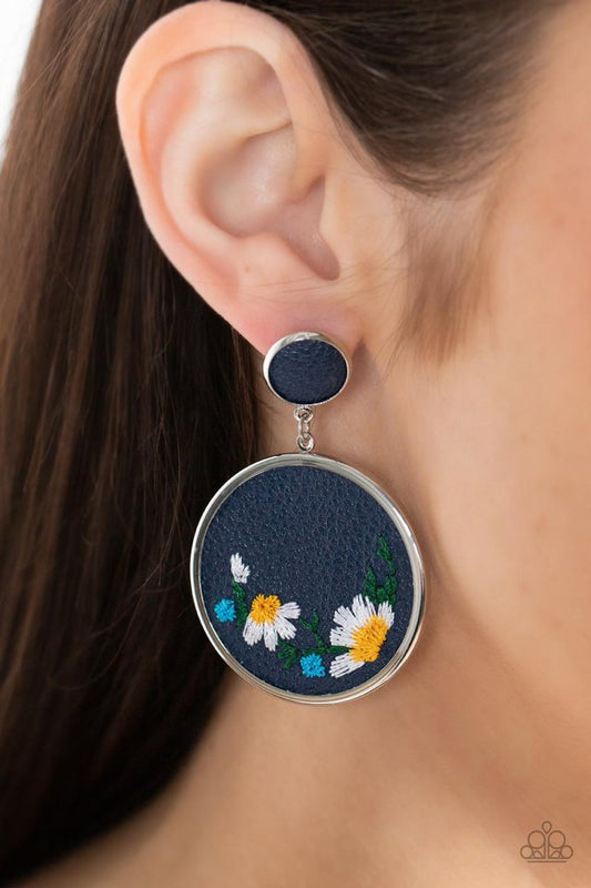 ​Embroidered Gardens - Blue - Paparazzi Earring Image