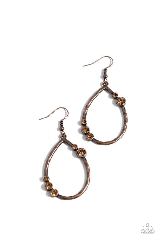 ​Shop Till You DROPLET - Copper - Paparazzi Earring Image