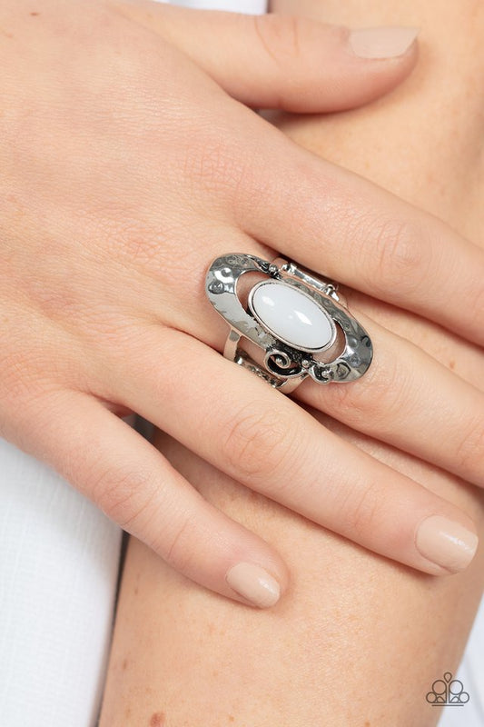 Garden Oasis - White - Paparazzi Ring Image