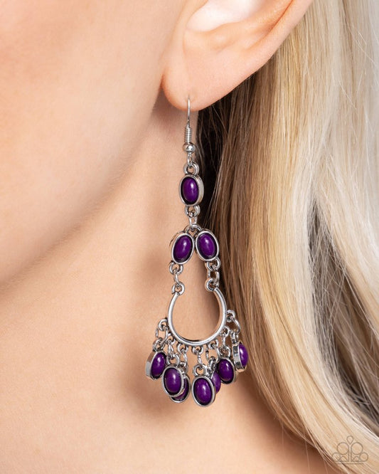 Girly Girl Getup - Purple - Paparazzi Earring Image