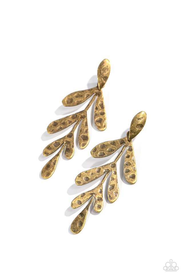 ​Jungle Fauna - Brass - Paparazzi Earring Image