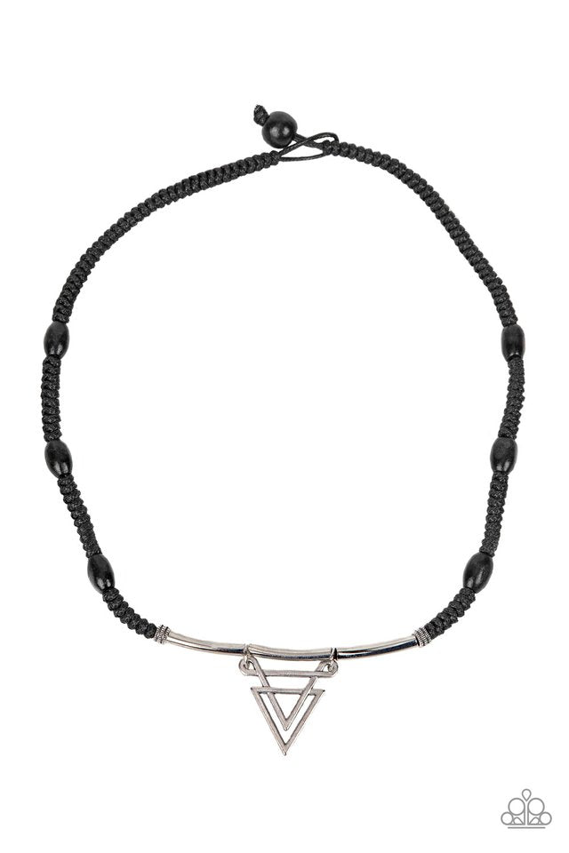 Arrowed Admiral - Black - Paparazzi Necklace Image