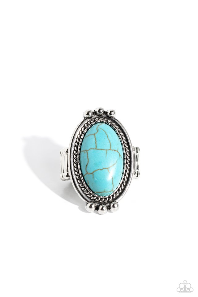 Lost in Sagebrush - Blue - Paparazzi Ring Image