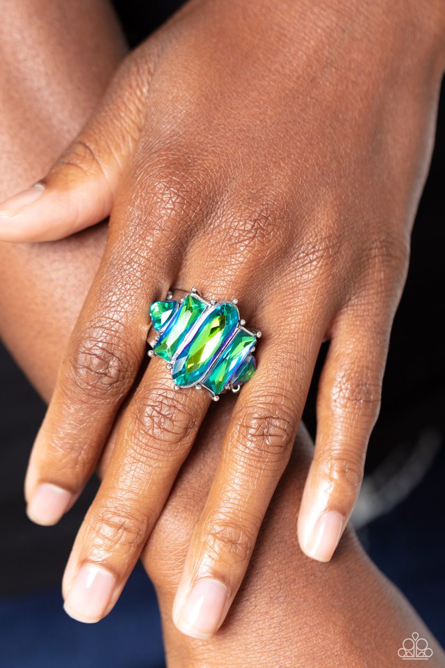 ​Iridescently Interstellar - Green - Paparazzi Ring Image