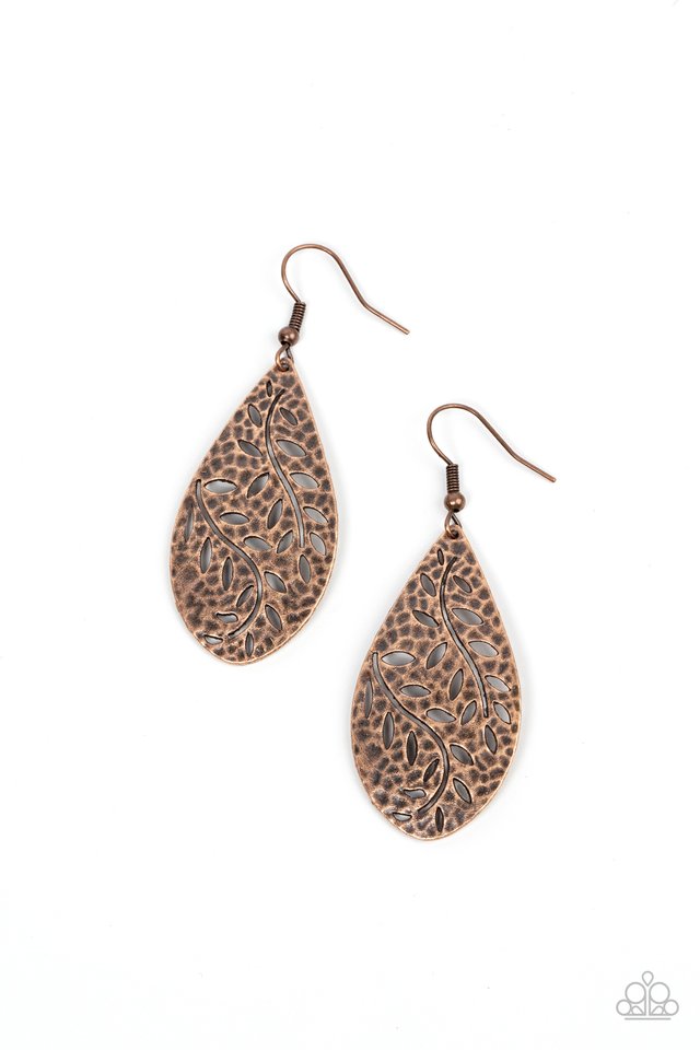 ​Vineyard Vanity - Copper - Paparazzi Earring Image