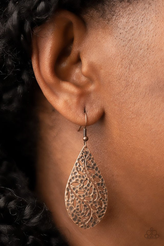 ​Vineyard Vanity - Copper - Paparazzi Earring Image