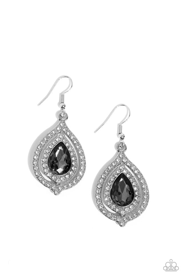 ​Lets GLOW, Girls! - Silver - Paparazzi Earring Image