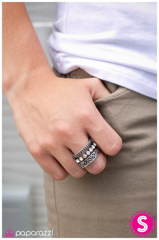 Paparazzi Ring ~ Triple Crown  - White