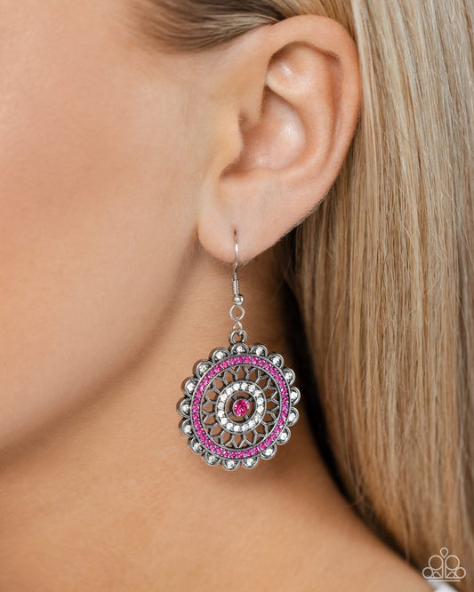 Twinkly Translation - Pink - Paparazzi Earring Image
