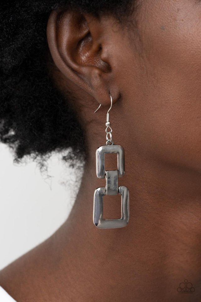 Public Square - Silver - Paparazzi Earring Image