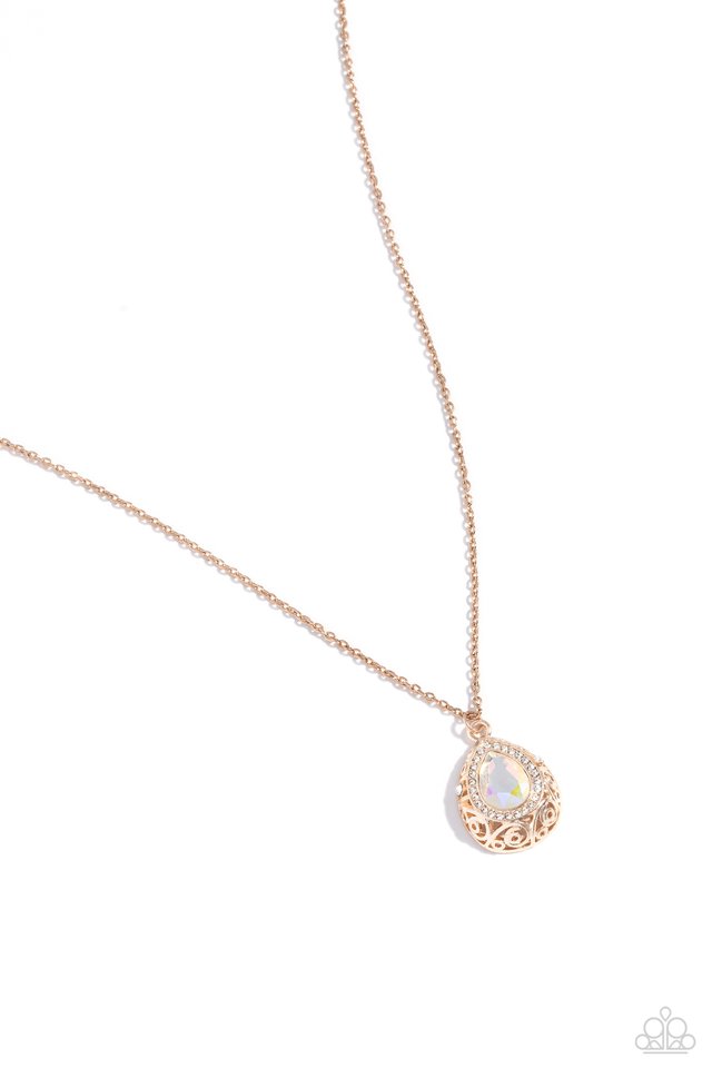 Gracefully Glamorous - Rose Gold - Paparazzi Necklace Image
