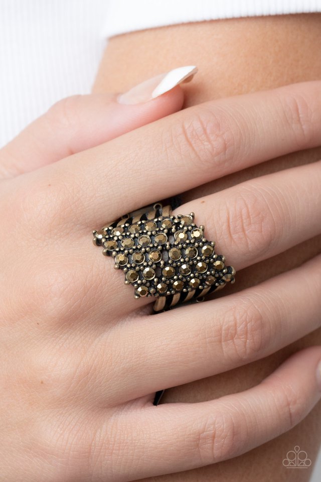 Slanted Smolder - Brass - Paparazzi Ring Image