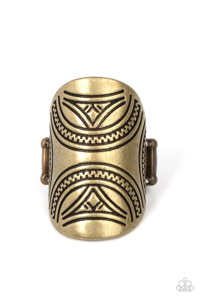 Pharaoh Party - Brass - Paparazzi Ring Image