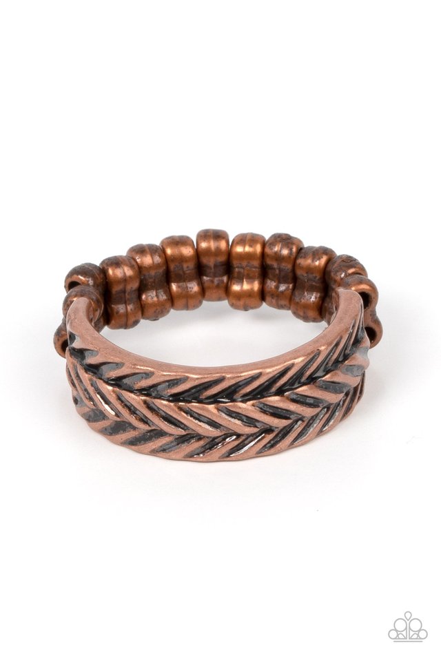 Rebellious Ridges - Copper - Paparazzi Ring Image