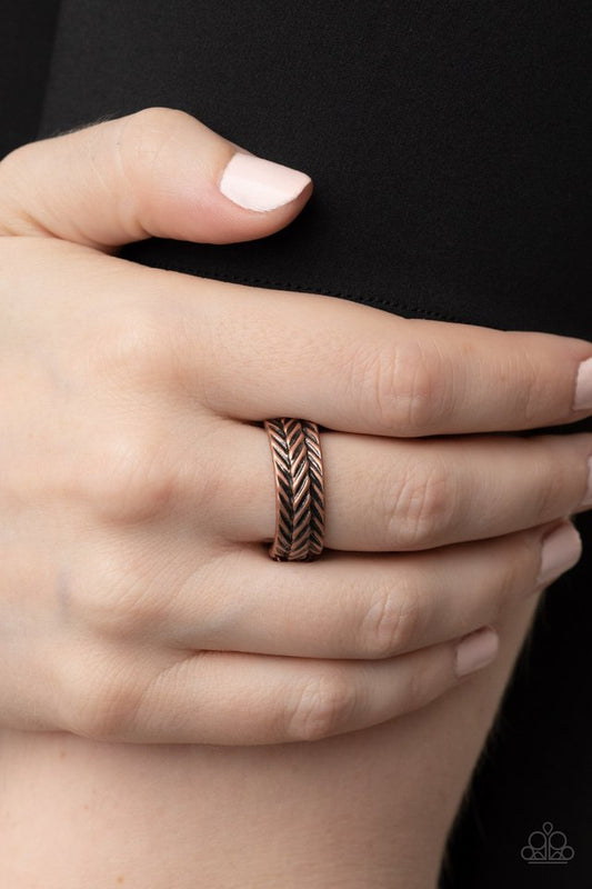 Rebellious Ridges - Copper - Paparazzi Ring Image