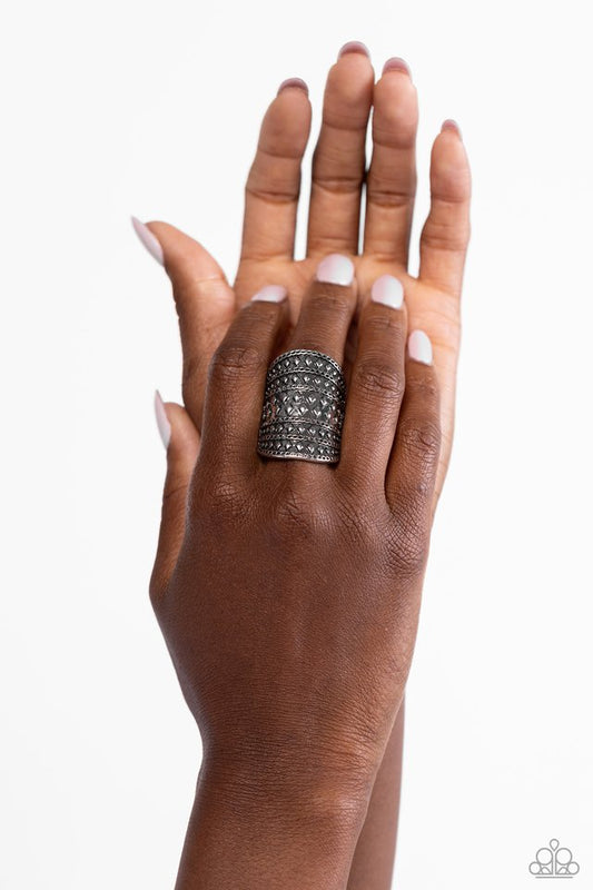 Diamondback Bravado - Silver - Paparazzi Ring Image