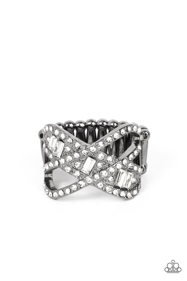 Triple Threat Twinkle - Black - Paparazzi Ring Image