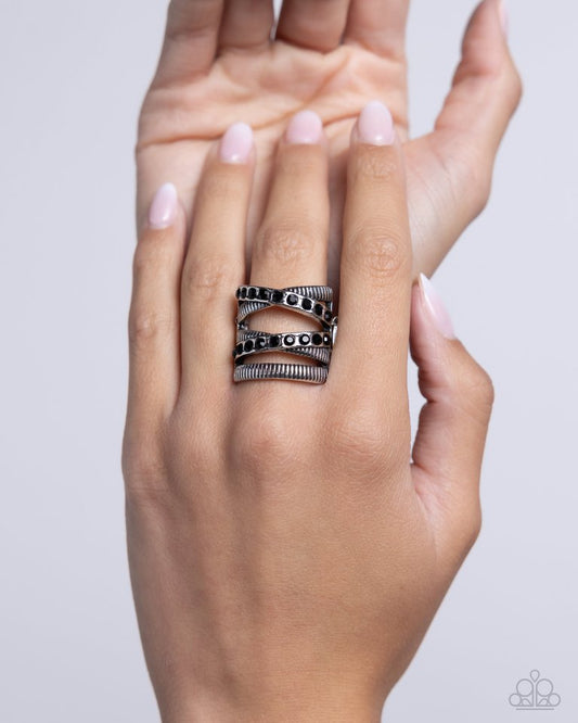 Industrial Intersection - Black - Paparazzi Ring Image