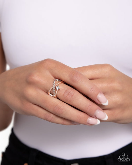 Elegantly Engaged - Rose Gold - Paparazzi Ring Image