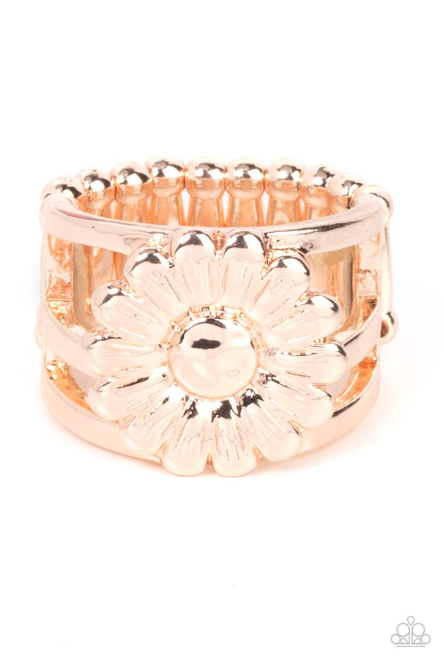 Roadside Daisies - Rose Gold - Paparazzi Ring Image