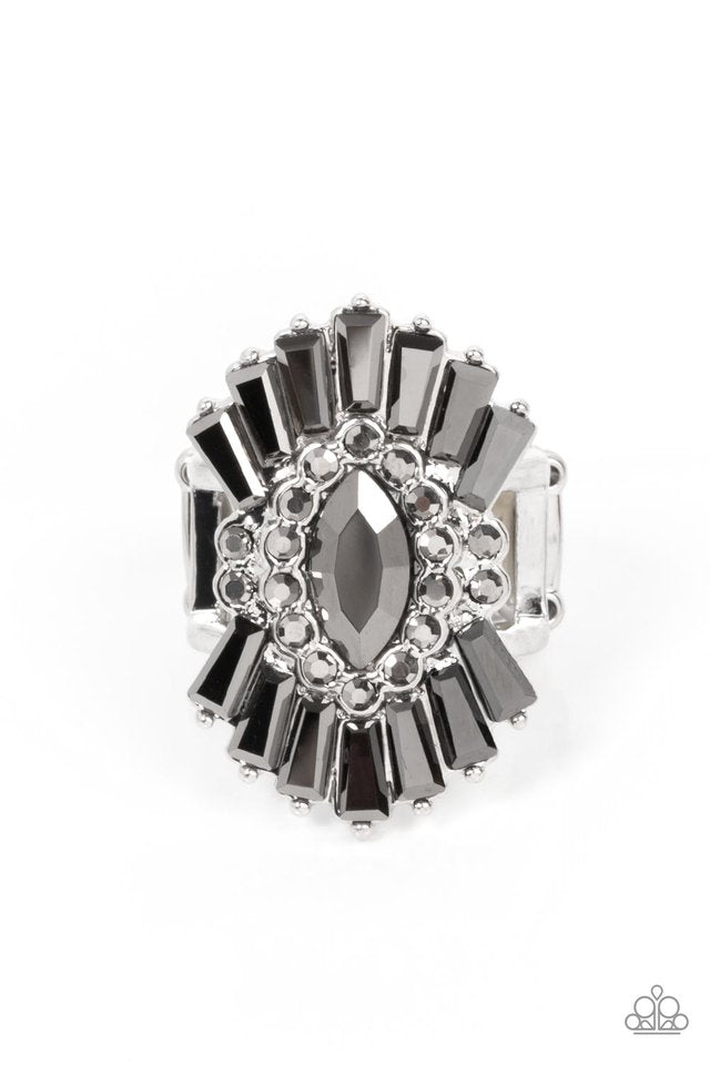 Daringly Deco - Silver - Paparazzi Ring Image