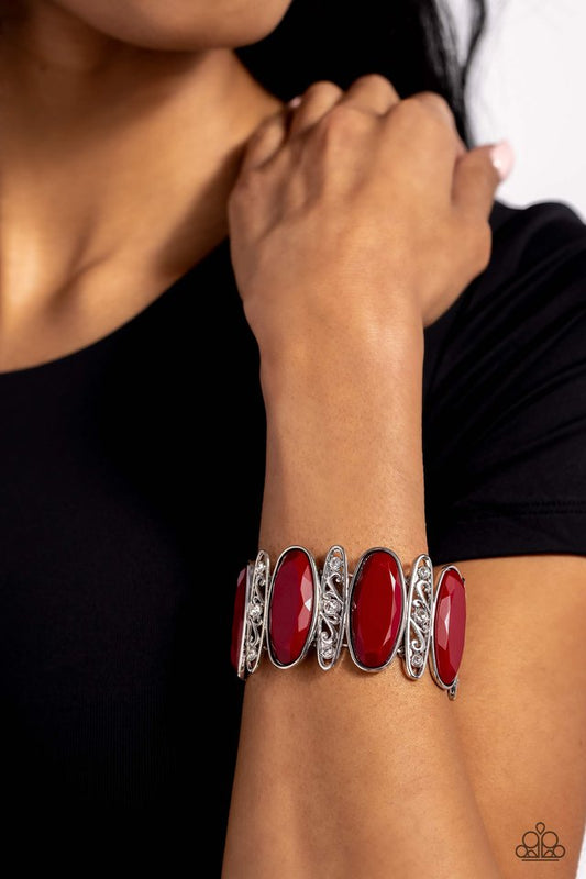 Saturated Sparkle - Red - Paparazzi Bracelet Image