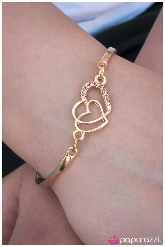 Paparazzi Bracelet ~ Dont Go Breaking My Heart - Gold