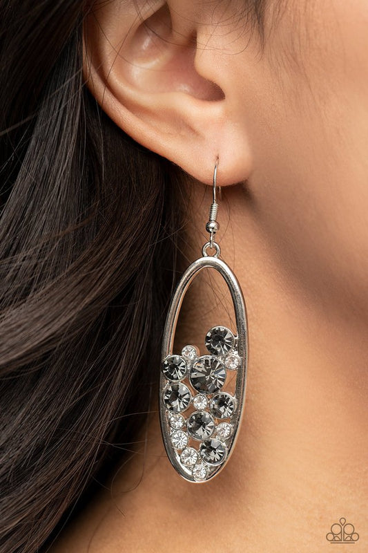 Prismatic Poker Face - Silver - Paparazzi Earring Image