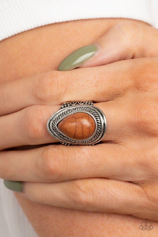 Saguaro Scene - Brown - Paparazzi Ring Image