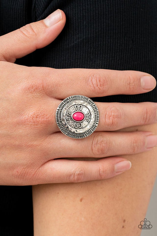 All Things Must COMPASS - Pink - Paparazzi Ring Image