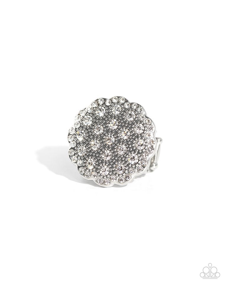 Blingy Bouquet - White - Paparazzi Ring Image