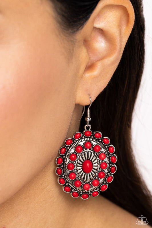 Bohemian Badlands - Red - Paparazzi Earring Image